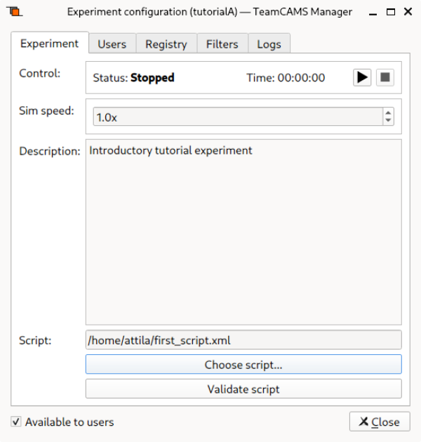  Configuration dialog